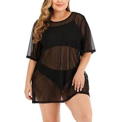 Damen Sexy Strandrock Bikini Bluse Lose Kleid Badeanzug Cover Up Kimono Sexy Strand Badeanzug Blumendruck Bademode, Schwarz , 54 von Generic