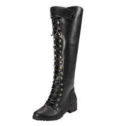 Damen Stiefel Overknee Plateau Winter Damenstiefel AußEnhandel GroßE Stiefel SchnüRstiefel üBer Dem Knie, Damen Halbstiefel, Damen Herbst Schuhe, Schuhe Boots Damen, Halbschuhe Mit Absatz von Generic