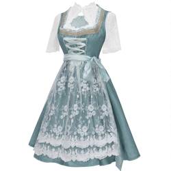 Dirndl Damen Midi Trachtenkleid Trachtenrock Trachtenmode Kleid Dirndlbluse für Trachten Oktoberfest Besondere Anlässe Outfit Kleidung Kostüm Kleid von Generic