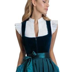 Dirndlbluse Damen Kurzarm Baumwolle Trachten Trachtenbluse Flügelärmel Dirndl Dirndlbluse Hochgeschlossen Oktoberfest Kostüm Halbarm Elegante Spitzenbluse Spitze Schulterfrei Schwarze Bluse Trachtenmi von Generic