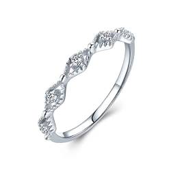 Ehering für Damen aus Sterlingsilber, Hochzeitsschmuck für Damen, hohler Zirkonia mit weißem Zirkonia von Generic