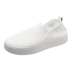 Einfarbig Atmungsaktive Flache Sport Reise Äußere Mesh Lässige Große Ärmel Freizeitschuhe Damen Mary Jane Halbschuhe FüR Damen Slipper Damen (White, 41) von Generic