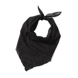 Einfarbige Blumen-Dreiecksschal-Stirnbänder for Frauen, Haarband, Turban, Bandana, Headwarp, modische Haar-Accessoires(Black) von Generic