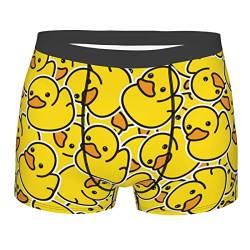 Elephant On Dry Tree Herren Boxershorts Baumwolle, Ente Cartoon-Tier, Gelb, XL von Generic