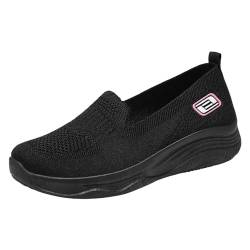 Freizeitschuhe für Damen, modisches neues Muster, einfarbig, einfache, Dicke Sohle, rutschfestes Mesh, atmungsaktiv und bequem, vielseitige Schuhe für alle Jahreszeiten Schuhe Damen (Black, 39) von Generic