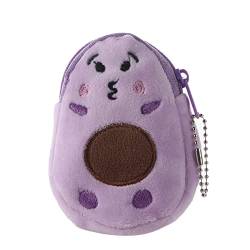 Geldbörse Geldbeutel, Kleine Geldbörse Niedliche Avocado Plüsch Geldbörsen Kinder Schlüssel Fall Tasche, Münze Tasche Mini Kawaii Schlüssel Fall Taschen, violett von Generic