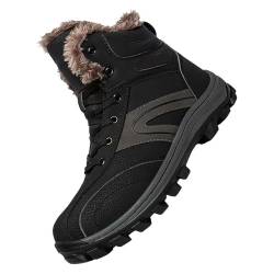 Gummistiefel 42 Damen Winter Gummistiefel Damen Herren-Schneestiefel, High-Top-Schneestiefel, modische, lässige Turnschuhe, atmungsaktive, Flache Kurze Gummistiefel Damen Stiefeletten (Black, 46) von Generic