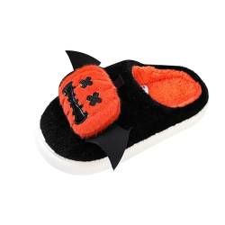 Halloween Hausschuhe Damen PlüSch Hausschuhe Halloween Slippers Damen Hausschuhe PlüSch Hausschuhe Winter Warme Hausschuhe Damen Leichte Damen Bequem Pantoletten Slippers Women von Generic