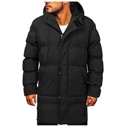 Herren Jacke Daunenjacke- Hooded Puffer Jacket Reißverschluss Winterjacke Steppjacke Lange Kapuzejacke Winterparka Outdoor Skijacke Dicker Warm Daunenmantel Steppmantel von Generic