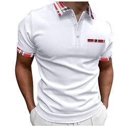 Herren Poloshirt Kurzarm Polohemd Sommer Sport,Poloshirts Schwarz,Weißes Polohemd Herren,Polo Shirt Besticken,Anzughemd Weiß,Bedruckte Poloshirts Herren von Generic