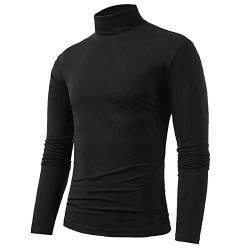 Herren Rollkragenshirt Langarm,Herren Longsleeve Rollkragenpullover Regular Fit Langarmshirts Rollkragen Pullover Baumwolle Sweatshirt Unterzieh Elastisch Einfarbig Langarmshirt von Generic