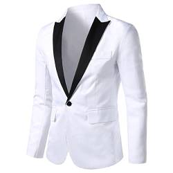 Herren Sakko Baumwolle Stretch EIN Knopf Slim Fit Blazer Sportlich Freizeit Anzugjacke Leicht Jacke FüR Business Sakko Herren Regular Fit Karneval Party Luxus Anzugjacken von Generic