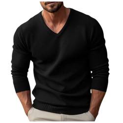 Herren Strickpullover Langarm V Ausschnitt Männer Pullover Sweater Winter Pulli Langarmshirt von Generic