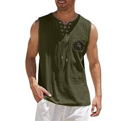 Herren-Unterhemden 3XL Baumwolle Weiss Ärmellose Tanktop Muskelshirts Sommer 5XL Locker Sport Unterhemden Tank Top Stretch Bauchweg Lang Weit Oversized Herren-Unterhemden Unterhemd von Generic