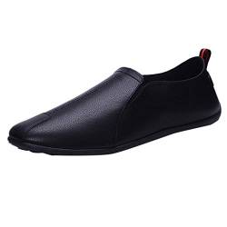 Herren Wasserdicht Schuhe Mode Männer lässige Slip on atmungsaktive treibende Boot Schuhe Kleiderschuh Schuhe Breite Füße Herren K (Black, 42) von Generic