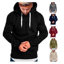 Hoodie Herren Basic Kapuzenpullover Langarm Sweatshirts Basic Pullover mit Kapuze Oversize Kapuzen Pullover Sweatjacke Herren Sportjacke Kapuzenjacke Streetwear Kapuzenpulli von Generic