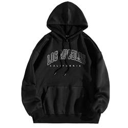 Kapuzenpullover Damen LOS Angeles Hoodie Oversize Sweatshirt mit Kapuze Taschen Oversized Pullover Briefdruck Hooded Pulli Sweatpullover Hoody Kapuzenpulli Hoodies für Damen Teenager Mädchen von Generic