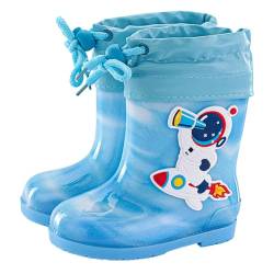 Kinder Schuhe Winter 28 Children Rain Boots Boys And Girls Infant Rain Boots Water Rubber Shoes Kinder Schuhe 24 Junge (Sky Blue, 28.5 Little Child) von Generic