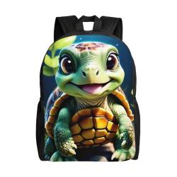 Kindergarten Rucksack Schildkröten Aufdruck Kinder Rucksack Jungen Mädchen Kinder Rucksack Zum Zurückbringen in Die Schule Geschenk für Mädchen Jungen Kindergarten Grundschule (Schildkröte9) von Generic