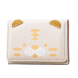 Kleine Geldbörsen Damen Rose Fashion ID Short Wallet Cartoon Cat Prints Damen Hasp Purse Mehrere Kartenfächer Clutch Bag Phone Bag Brieftasche Für Reisepass (White, One Size) von Generic