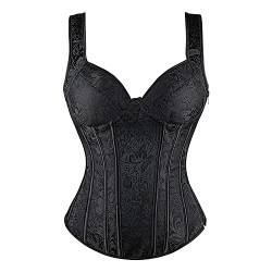 Lazzboy Shapewear Frauen Corset Bruststütze Taille Vertrag Bauch Gürtel Jumpsuits Vollbrust Corsage Korsett Top Gothic Vintage Corsagen Bustier Corsette (Schwarz,5XL) von Generic