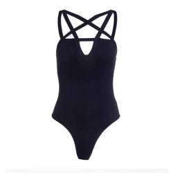 LeahMaria Sexy schwarzer Pentagramm-Bodysuit für Damen (Medium) von Generic