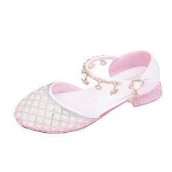 Mädchen Prinzessin Schuhe - Bling Kristallschuhe Glitzernd Kleinkind Sandalen Kinder Tanzschuhe Stöckelschuhe, wojonifuiliy01-Schuhe Karneval Tanzball Party (White, 32.5 Big Kids) von Generic