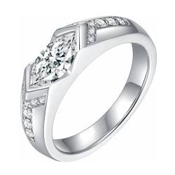 Magnetischer lymphatischer Titanionen-Moissanit-Diamantring, Moissanit-Magnetologie-Lymphvity-Ring, modischer offener Zirkonia-Ring, modische Ringe für Männer und Frauen (Silver) von Generic