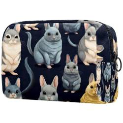 Make-up-Tasche für Damen, niedliche Kosmetiktasche, niedliches Chinchillas-Muster, leicht, Kulturbeutel, Organizer, Aufbewahrungstasche für Mädchen, Frauen und Mütter, mehrfarbig 4, von Generic