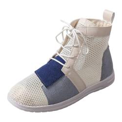 Modische, solide Schnürschuhe für Damen, Bequeme Belüftung, Dicke Sohle, lässige Sportschuhe S. Schuhe Damen (White, 38) von Generic