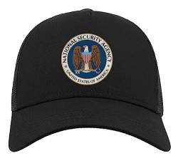 NSA National Security Agency United States of America Eagle Halbmaschige Trucker-Cap-Baseballmütze aus Baumwolle Schwarz von Generic