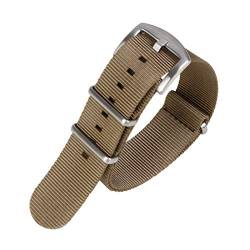 Nylon-Uhrenarmbänder, gewebtes Canvas-Uhrenarmband, Herren-Armbänder, Damen-Armband, Armband, Metallschnalle for den Ersatz von Smartwatches(Khaki,24mm) von Generic