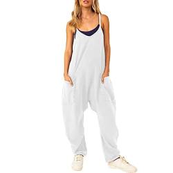 Overall Damen Sommer Baggy Jumpsuit Festlich Latzhose Arbeitshose Minimalistischer V-Ausschnitt Mit Taschen Arbeitslatzhose Rheinwing Jumper Einfarbiger Latzhosen Sonas Gartenhose Cider Kleidung von Generic