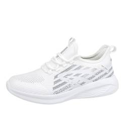 Paar Damen Frühling und rutschfeste Walking Mode leichte Schuhe Sport Freizeitschuhe Damen Wasserfest Glitzer Schuhe Damen Mesh (White, 36) von Generic