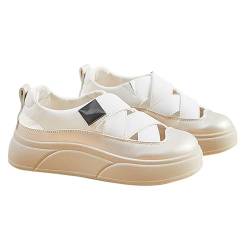 Paar Damen Frühling und rutschfeste Wandermode leichte Schuhe Sport Freizeitschuhe Wasserdicht GrüNe Schuhe Damen Spangenpumps (White, 35) von Generic