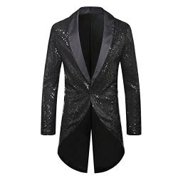 Pailletten Jacquard Smoking Herren Sakko Sportlich Elegant Regular Fit Cocktail Lange Ärmel Jacket Casual Freizeit Jacken Smoking Herrenanzug für Hochzeit Party Festlich Abschlussball von Generic