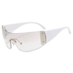 Randlose Sport-Sonnenbrille For Männer Und Frauen, Modische Sonnenbrillen For Das Fahren Im Freien, Party-Sonnenbrillen For Fahrer(White) von Generic