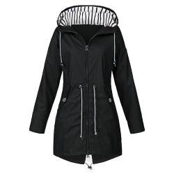 Regenjacke Damen Wasserdicht Atmungsaktiv Regenjacke Große Größen Regenmantel Leicht Jacke Windbreaker Mit Kapuze Softshelljacke Fahrradjacke Funktionsjacke Outdoorjacke Übergangsjacke von Generic