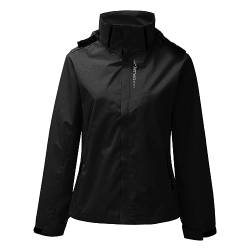 Regenjacke Damen Wasserdicht Atmungsaktiv Trenchcoat Damen Winddichter Große Größen mit Kapuze Funktionsjacke Leichte Regenjacke Damen Windjacke Dünne Sommerjacke Damen von Generic