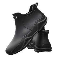 Regenstiefel aus Gummi, wasserdicht, Regenstiefel für Herren, knöchellange Regenstiefel, Schuhschutz, rutschfeste Abdeckung für Regenschuhe, Regenüberzüge für B, Schwarz , 42 EU von Generic