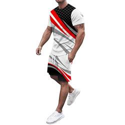 Schlafanzug Herren Kurz Pyjama Kragen Kurzarm Top Schlafanzug Herren Kurz Pyjama Kragen Kurzarm Top Bluse Nähte Bedruckte Kurzarm Kurz Hosen Bedruckte Outfits Kurzarm T-Shirts und Shorts Tether Short von Generic