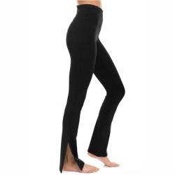 Schlaghose Damen Skinny Yogahose Hohe Taille Stretch Sweathose Lässiges Mode Fitnesshose mit Elastischer Bund Trackpant Schlitz Loungehose Weicher Bequem Wanderhose Flared Trainingshose von Generic