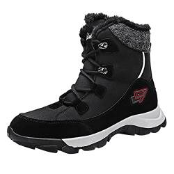 Schneestiefel Herren Dicken Boden Antirutsch - Winterstiefel Herren Verdickte Warme Thermostiefel Mit Schnürsenkel Modestiefel Lässiger Baumwollschuhe Bequeme Mit Gefüttert Winterboots von Generic