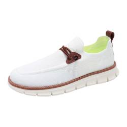 Schuhe Fersenpolster Herren für Frühjahr und, Flache Unterseite, leichtes, atmungsaktives Mesh, zum Reinschlüpfen, bequem, einfarbig, einfach. Eigenschaften: Schuhe Herren Slipper Winter (White, 41) von Generic