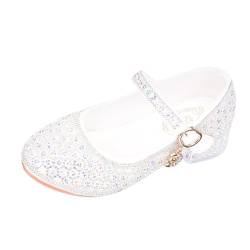 Schuhe Mädchen Prinzessin - Glitzer Kristallschuhe Glänzend Kleinkind Kinder Sandalen Tanzschuhe Ballerinas für Mädchen, wojonifuiliy01-Schuhe Karneval Tanzball Party (White, 32 Big Kids) von Generic