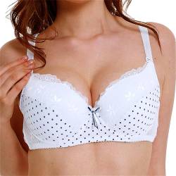 Sport BH Set Damenunterwäsche 34/75 36/80 38/85 40/90 42/95 44/100 BCDE Cup BH Sexy Spitzen-BH für Damen Dessous Übergröße BH Ohne TräGer G𝐫OßE BrüS𝐭E (White, 95D) von Generic