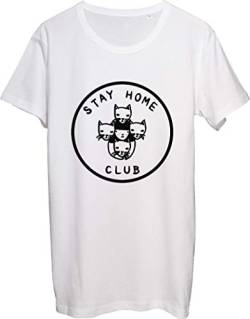 Stay at Home Club Cat Lady Herren T-Shirt bnft XX-Large Weiß, weiß von Generic