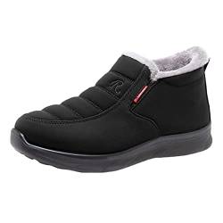 Stiefel, kurz, flach, Paar, warm, abweisend, Winter, Herren, Schnee, Damen, Wasser, Samt, Damenstiefel Diabetiker Schuhe Damen Winter (Black, 44) von Generic