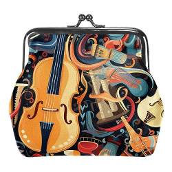 Stilvolle Münzgeldbörse – Reisebrieftasche – stilvolle Wickeltasche mit Musikinstrumentendruck – Ihre täglichen Essentials, Mehrfarbig 8, 4.3x4.7 in/11x12 cm, Modischer Druck von Generic