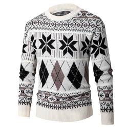 Strickpullover Herren Norweger Pullover Rentier Lustig Weihnachtspullover Strick Christmas Sweater Langarm Winterpulli Strickpulli Unisex Weihnachtsoutfit Familie von Generic